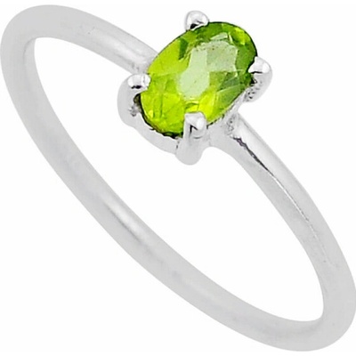 Nefertitis Olivín prsten stříbro 50041