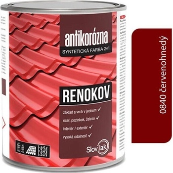 Renokov antikorózna farba 2v1 farba na strechy 840 červenohnedý 0,75 l