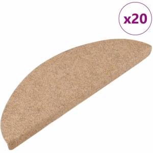 vidaXL Самозалепващи се постелки за стълби 20 бр Бежово 56x17x3 cm (3365894)