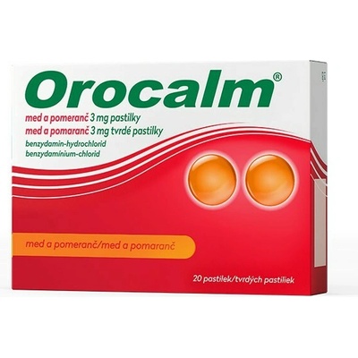 Orocalm med a pomaranč 3 mg tvrdé pastilky pas.ord. 20 x 3 mg