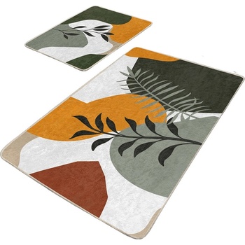 Mila Home Зелени кадифени постелки за баня в комплект от 2 бр. 60x100 cm Illustrated Autumn - Mila Home (Bathmat-2li-Set211)
