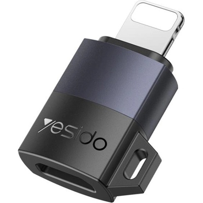Yesido OTG адаптер - Yesido GS30 - Micro-USB → Lightning, 480Mbps, алуминий, 12W - Сив