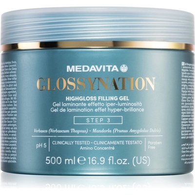 Medavita Glossynation Highgloss Filling Gel гел за коса laminovací gel se zrcadlovým efektem 500ml
