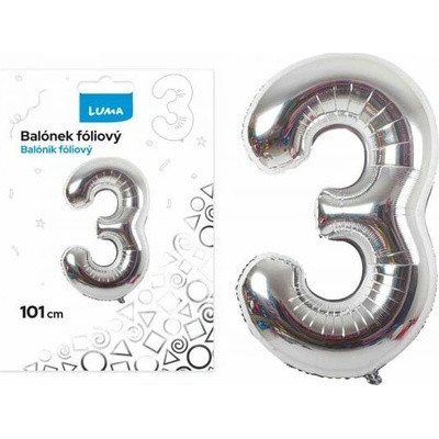 Luma Balónek foliový 101cm stříbrný č.3