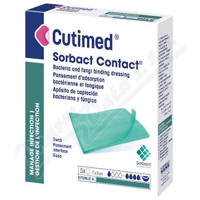 Cutimed Sorbact Cont.ant.kr.7 x 9 cm roz.17 x 28 cm 5 ks