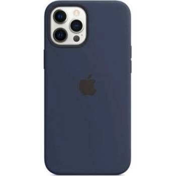 Apple iPhone Silicone Case with MagSafe - оригинален силиконов кейс за iPhone 12 Pro Max с MagSafe (тъмносин)
