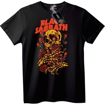 NOONEBRAND Тениска Black Sabbath с череп и рози - M, Black