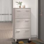 vidaXL Шкаф за обувки HAMAR, бял, 59, 5x35x117 см, бор масив (340513)