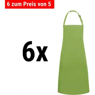 G.Gastro 6 ks Karlowsky Zástěra s laclem a kapsou Basic limetková D9785895