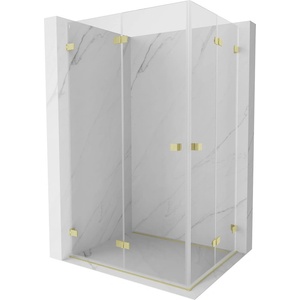Mexen Lunar-F Duo сгъваема душ кабина 90 x 70 см, прозрачна, злато четкано - 836-090L-070P-55-00 (836-090L-070P-55-00)