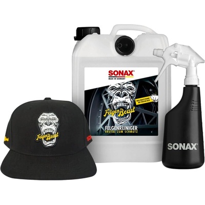 SONAX FelgenBeast package with BeastCap removes even beastly dirt on all polished, chrome-plated and matt steel and light alloy rims Art no. 07653000
