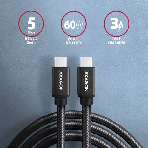 AXAGON Кабел Axagon BUCM3-CM10AB USB C - USB C 3.2 Gen 1 1 м, черен (BUCM3-CM10AB)