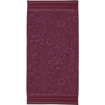 Pip Studio Jasmine Jacquard bavlněná froté osuška tmavě růžová 70 x 140 cm