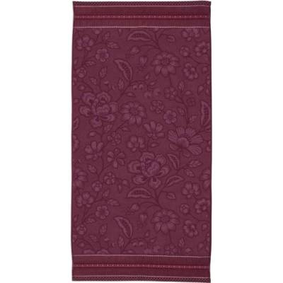Pip Studio Jasmine Jacquard bavlněná froté osuška tmavě růžová 70 x 140 cm