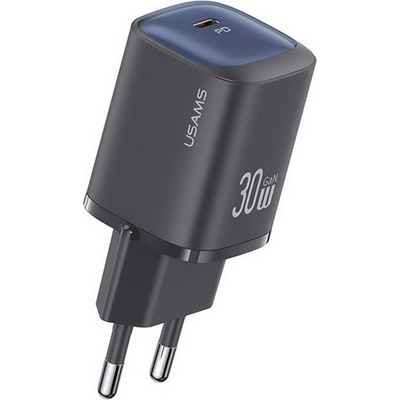 USAMS CC251 Променливотоково зарядно устройство Type-C с гнездо 30 W, бързо зарядно PD, ЧЕРНО CC251TC01 (CC251TC01)