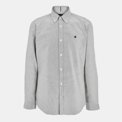 HUGO BOSS Риза с дълъг ръкав Boss Men's Black Long Sleeve Shirt - Open Green 342