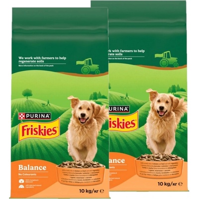 Friskies Balance adult s lahodnou směsí kuřete a hovězího masa se zeleninou 2 x 10 kg