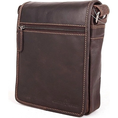 Greenwood Malá/střední pánská kožená Crossbody taška no. 196630 tmavěhnědá
