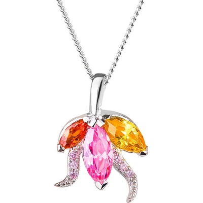 Preciosa Strieborný náhrdelník s trblietavým príveskom Delicate 5067 69