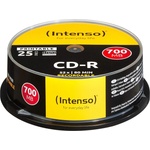 Intenso CD-R 80 52x за печат, кутия за торти, 25 бр. /руло (етикет за 25 бр. ) (1801124)