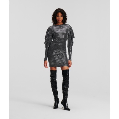 Karl Lagerfeld Sequin Dress šedá