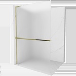 Mexen Kioto+ L стена за душ с полица Walk-in 80 x 200 см, матирано, златисто - 800-080-123-50-30 (800-080-123-50-30)
