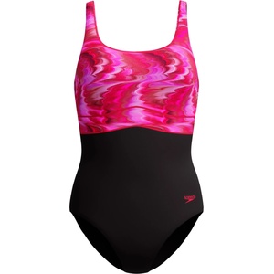 Speedo Дамски бански костюм Speedo Women's Print Contour Eclipse One Piece Swimsuit - Anthracite/Ruby - размер 40 (EU) (150-6095-0113)
