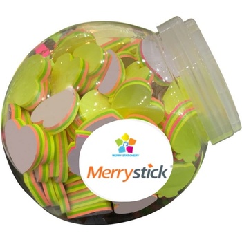 Самозалепващи листчета 4 цвята неон, 45/45мм 100 броя в буркан