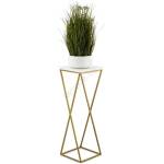 HowHomely Стойка за цветя LOFT 70x24 см златист/бял (DD0327)