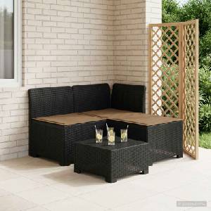 vidaXL Пейка за градина с Cushions във вид на ратан 3-местен ПП (8011890)
