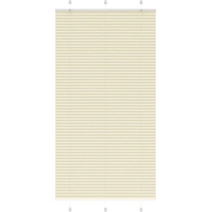vidaXL Плисирана щора, кремава, 105x200 см, ширина на плата 104, 4 см, полиестер (4015314)