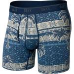 Saxx Мъжко синтетично термобельо Saxx Quest Quick-Dry Mesh Boxer Brief Fly 6'' Synthetic base layer - Palm Geo / Stone (014-2478-0611)