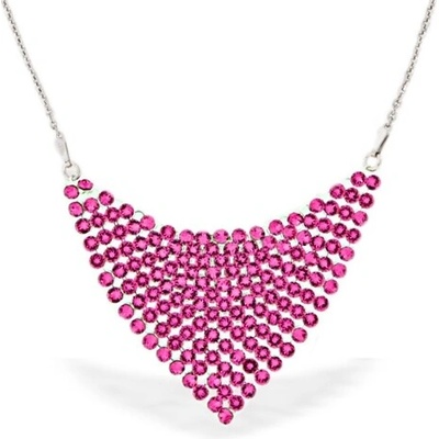 Spark Strieborný náhrdelník Swarovski elements ružový 1323