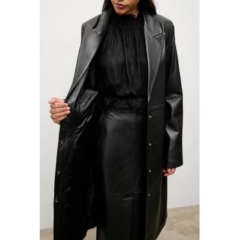 ANSWEAR Кожено палто Answear. LAB в черно (WA25-KUD032)