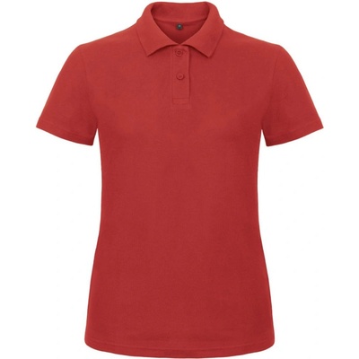 B&C Polokošile B&C ID.001 piqué krátký rukáv dámské COT 01ID1000400 Červená