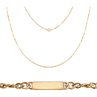 SAVICKI Синджирче Savicki 1, 5 мм: 585 злато, плочка от singapur