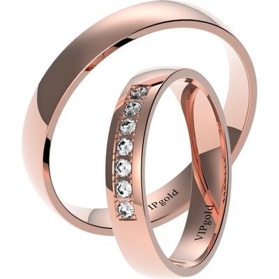 VIPgold Svadobné obrúčky 7436 ruzové zlato