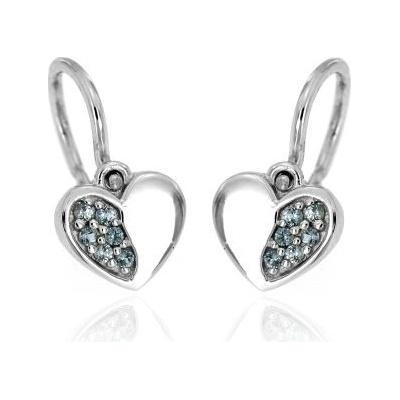 Zlatnictví U Kostela dětské zlaté náušnice modrá srdíčka 41230M