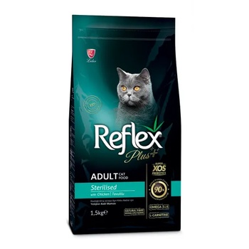 Image 1 of Lider Pet Food Reflex Plus Sterilised Chicken Adult Cat - Пълноценна храна за израснали, кастрирани котки от всички породи с пилешко 1, 5 кг, Турция