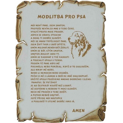 Dřevo Novák Modlitba pro psa č.786 pergamen z překližky