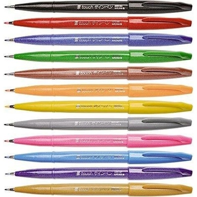 Pentel SES15C-N2X Touch Brush Sign Pen světle šedý