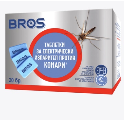 BROS Таблетки за електрически изпарител против комари, 20 бр