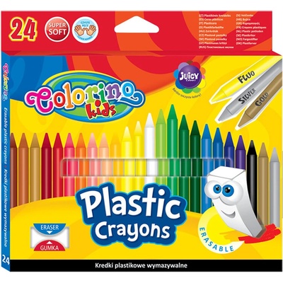 Colorino Kids farebné voskovky 24 ks gumovateľné