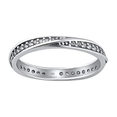 SILVEGO Zlatý prsten Cereborn z bílého zlata s Brilliance Zirconia QR054RGW