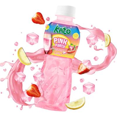 Kato Pink Party Drink With Nata De Coco Jelly 320 ml