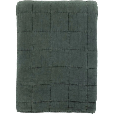 Chic Antique Tmavozelený prehoz s opraným vzhľadom Aix Vintage Quilt 240 x 240 cm