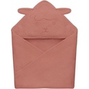 Lionelo Detská mušelínová osuška s kapucňou Red Coral LN0285