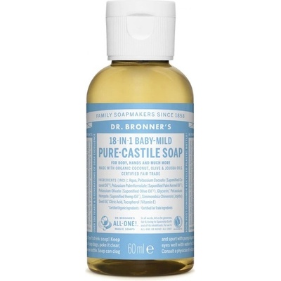 Dr. Bronner's Baby Mild bez vône tekuté mydlo 60 ml