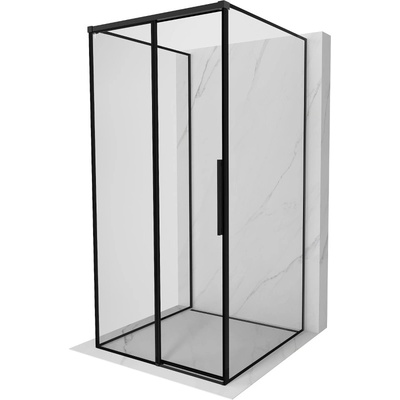 Mexen Rox-3S тристенна плъзгаща се лява душ кабина 100 x 100 см, черна рамка, (8C2-100-100-70-70-3S-L)