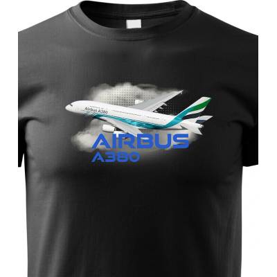 Dětské tričko Airbus A380 ČernáCanvas Dětské tričko Bezvatriko.cz 3106